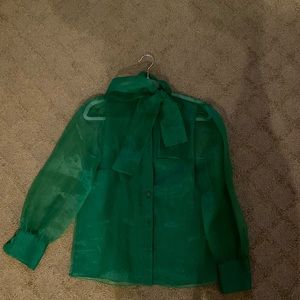 Zara sheer blouse with tie at neck. Size M